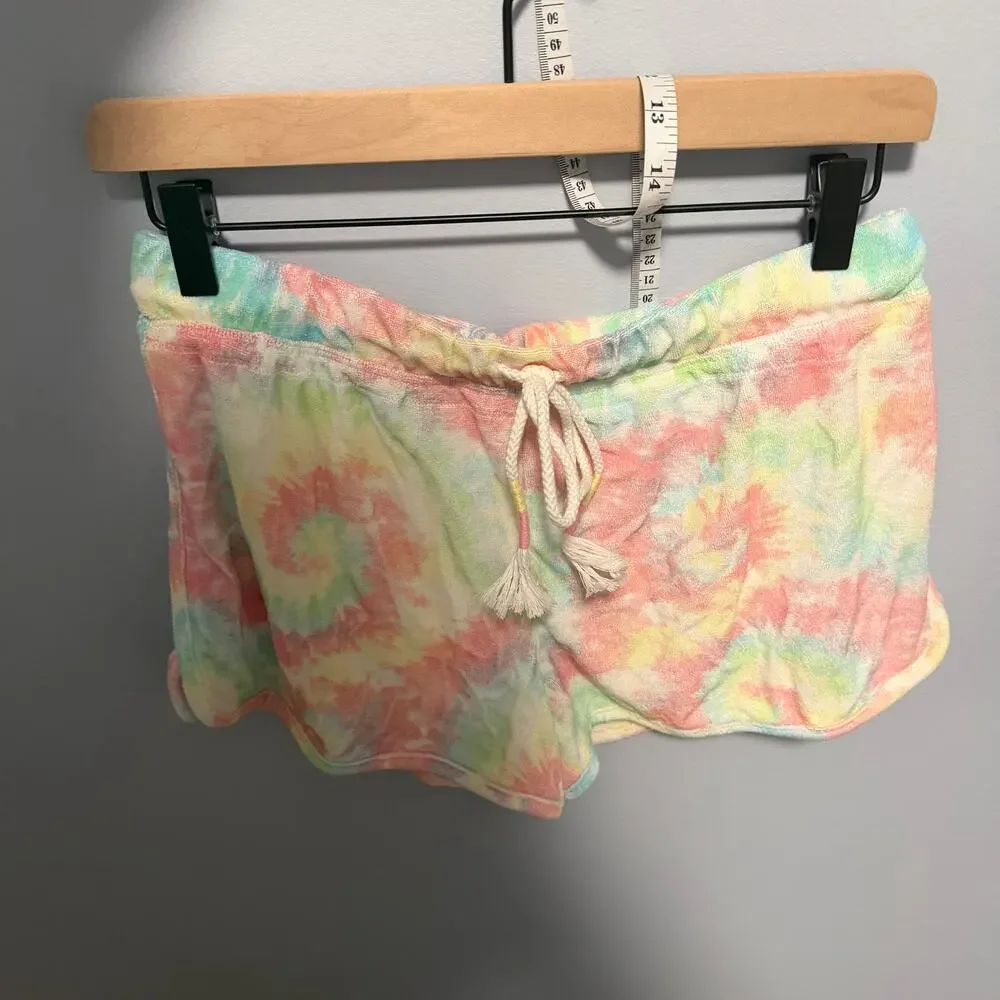 Emerson Road Lullaby Tie Dye Pink Jersey Lined Terry Tank and Short Set sz M